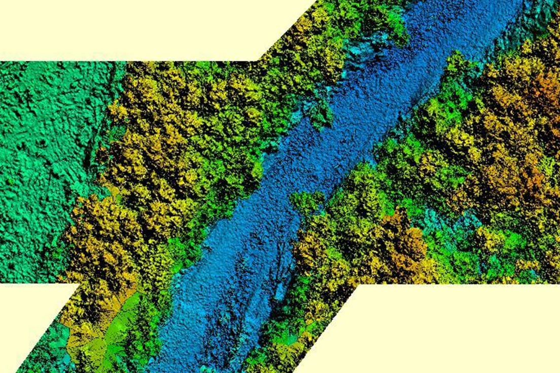 A digital elevation model of a pipeline right-of-way
